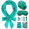 Picture of Gwabee Satin Heatless Curls Overnight Hair Curlers to Sleep In Hair Curler Rollers No Heat Hair Wrap for Curls Headband, 70" Satin Heatless Curling Set for Women Long Waves Hair Volume -Green 10 PCS