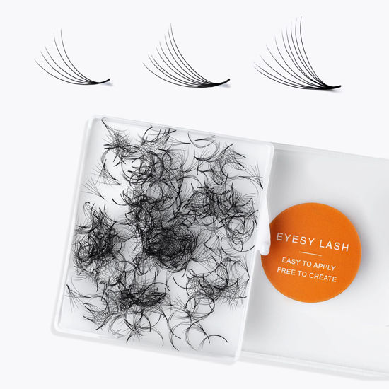 Picture of Eyesy Lash 500 Promade Fans | 10D 0.03 Size 10 mm Curl CC | Premade Lash Fans Mega Volume Lash Extensions Premade Fans Eyelash Extensions Fans Lash Fans Premade Eyelash Extensions Fans