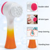 Picture of Beomeen Face Brush 2 in 1, Silicone Facial Cleansing Exfoliating Brush Soft Bristles Pore Deep Cleansing Manual Dual Face Wash Scrub Brush For Massaging, Makeup Skincare Removal, Gradient White