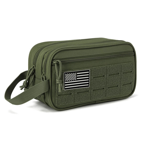 Picture of QT&QY Tactical Toiletry Bag for Men Hygiene Bag EDC Military Tool Molle Pouches Small Dopp Kit Mens Shaving Kit Travel Shower Bags
