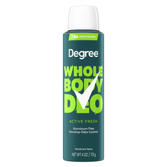 Picture of Degree Men Whole Body Deodorant Active Fresh Spray for Men Aluminum Free 72H Odor Protection, 4 oz