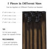 Picture of HOTBANANA Human Hair Clip in Hair Extensions, Balayage Dark Brown Mixed Chestnut Brown 120g Clip in Hair Extensions Real Human Hair Straight Remy Hair Clip Ins Dark Roots Ombre 18 Inch 7pcs