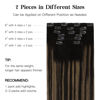 Picture of HOTBANANA Human Hair Clip in Hair Extensions, Balayage Natural Black to Chestnut Brown 120g Clip in Hair Extensions Real Human Hair Straight Remy Hair Clip Ins Dark Roots Ombre 14 Inch 7pcs