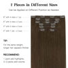 Picture of HOTBANANA Human Hair Clip in Hair Extensions, Chocolate Brown 120g Clip in Hair Extensions Real Human Hair Straight Remy Hair Clip in Hair Extensions 14 Inch 7pcs