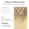 Picture of HOTBANANA Human Hair Clip in Hair Extensions, Ash Blonde to Golden Blonde and Platinum Blonde Hair Extensions 120g Clip in Hair Extensions Real Human Hair Straight Remy Hair 22 Inch 7pcs