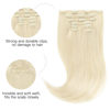 Picture of HOTBANANA Human Hair Clip in Hair Extensions, Platinum Blonde Hair Extensions 120g Clip in Hair Extensions Real Human Hair Straight Remy Hair Clip Ins 20 Inch 7pcs