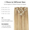 Picture of HOTBANANA Human Hair Clip in Hair Extensions, Balayage Light Blonde Highlighted Golden Blonde 120g Clip in Hair Extensions Real Human Hair Straight Remy Hair Extensions 16 Inch 7pcs