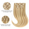 Picture of HOTBANANA Human Hair Clip in Hair Extensions, Balayage Light Blonde Highlighted Golden Blonde 120g Clip in Hair Extensions Real Human Hair Straight Remy Hair Extensions 22 Inch 7pcs
