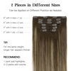 Picture of HOTBANANA Human Hair Clip in Hair Extensions, Balayage Chocolate Brown with Honey Blonde 120g Clip in Hair Extensions Real Human Hair Straight Remy Hair Clip Ins Dark Roots Ombre 14 Inch 7pcs