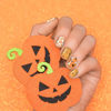 Picture of 12 Sheets Halloween Nail Wraps Stickers, Nail Polish Strips DIY Self-Adhesive Full Glitter Nail Art Decals Pumpkin Bat Ghost Spider Skull Pattern with 2 Piece Nail Files for Party Decor (168 Pieces)