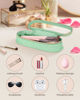 Picture of Soimeat Clear Travel Makeup Brush Holder, Leather Makeup Brush Toiletry Bag, Portable Cosmetic Brush Case, Transparent Waterproof Makeup Brush Storage Bag, Mint Green