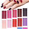 Picture of 140 Pcs 10 Sheets Solid Color Full Wrap Nail Stickers Nail Polish Strips Gradient Stickers Glitter Self Adhesive DIY Art Decals Strips with 2 Pcs Nail Files for Holiday Nail Decor (Matte Style)