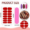 Picture of 140 Pcs 10 Sheets Solid Color Full Wrap Nail Stickers Nail Polish Strips Gradient Stickers Glitter Self Adhesive DIY Art Decals Strips with 2 Pcs Nail Files for Holiday Nail Decor (Matte Style)