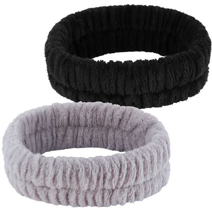 Picture of YGQQOY Spa Headband, Makeup Headband for Washing Face,Hair Bands Men,Black and Grey