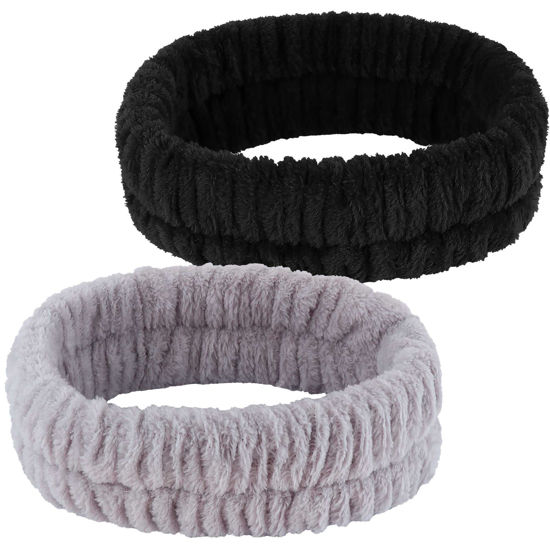 Picture of YGQQOY Spa Headband, Makeup Headband for Washing Face,Hair Bands Men,Black and Grey