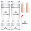 Picture of Saviland French Tip Nail Stamp: 8PCS Clear Silicone Nail Stamping Nail Art Stamper Kit, 2+2PCS Long & Short Jelly Stamper with Scrapers Nail Stamper Kit for French Manicure Home DIY Nail Salon