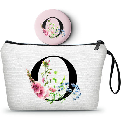 Picture of Personalized Makeup Bags for women,Birthday Gift for Mom,Initial Gifts,Monogrammed Gifts for Women,Bride Gifts,Sister Birthday Gift Ideas,Teen Gifts for Girls,Personalized Gifts,Christmas Gifts,O