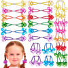Picture of Expressions 24pc Heart & Butterfly Ponytailers, Assorted Multicolored Bead Hair Ties and Holders for Toddlers and Kids