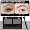 Picture of Brow Powder Kit,Long-Lasting Waterproof Two Colors Brow Filler Get Full Defined Natural Brows,Eyebrow Contour Palette with Double-ended Eyebrow Brush,sombra para cejas - Dark Brown+Grey