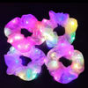 Picture of 4Pcs Light Up Scrunchies Hair Tie, Pink LED Scrunchy Rave Hair Accessories for Women & Girls, Glow in the Dark Party Supplies Sleepover Party Favor Festival Accessory for Crazy Hair Day