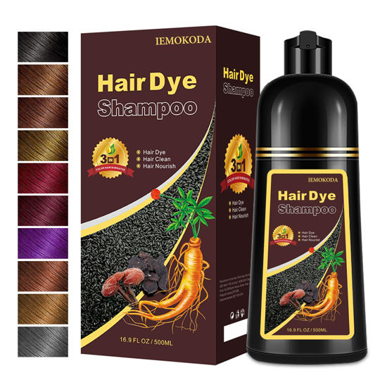 Picture of Coffee Hair Dye, 3-in-1 Hair Color Shampoo for Men and Women, 16.9 Fl oz, Safe and Natural Para Canas (Coffee)