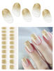 Picture of AutyaMee Semi Cured Gel Nail Strips (Gold Glitter Gradient)-20 PCS French Tip Gel Nail Stickers | Gel Nail Wraps | UV Light Required, Salon Quality & Easy to Use