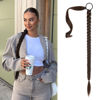 Picture of SEIKEA Upgraded Long Braid Ponytail Extension with Elastic Tie Straight Sleek Wrap Around Braid Hair Extensions Ponytail Black Mixed with Browns 34 Inch (After Braided 30 Inch)