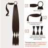 Picture of SEIKEA Upgraded Long Braid Ponytail Extension with Elastic Tie Straight Sleek Wrap Around Braid Hair Extensions Ponytail Black Mixed with Browns 34 Inch (After Braided 30 Inch)