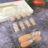 Picture of Christmas Press on Nails Medium Square Fake Nails Silver Silver French Tip False Nails With Snowflake Designs Nude Full Cover Stick on Nails Acrylic Winter Xmas Artificial Nails for Women Girls 24Pcs