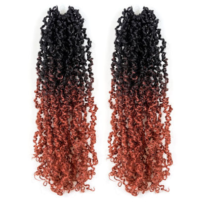 Picture of Toyotress Yanky Twist Crochet Hair - 12 Inch 8 Packs Ombre Ginger Short Bob Pre-twisted Passion Twist Crochet Hair, Orange Pre-Looped Spring Twist Mini Twist Crochet Braiding Hair (12 Inch, OT350-2P)