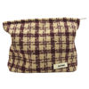 Picture of GUTGNK Corduroy Ladies Cosmetic Bag, Large Capacity Canvas Cosmetic Bag Travel Toiletry Bag Accessories Organizer, Purple Check