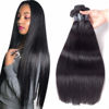 Picture of Amella Hair Brazilian Virgin Hair Straight Human Hair (20" 22" 24",300g)8A 100% Unprocessed Brazilian Straight Virgin Hair Extension Weaves Natural Black Color