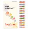 Picture of Heyhae Semi Cured Gel Nail Strips | Sun Cured Gel Nail Wraps No LED Lamp Needed Easy Apply & Remove | Includes 28 Strips, 1 Prep Pad, 1 Nail File & 1 Wooden Stick - Hey, I Fancy You