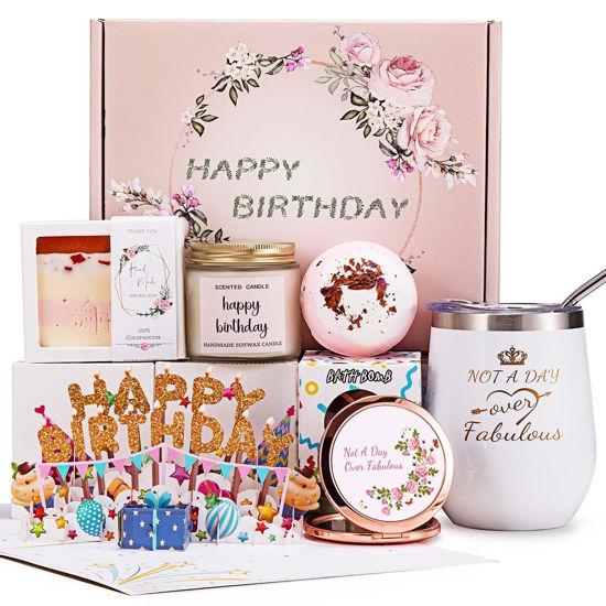 Picture of Birthday Gifts for Women, Happy Bath Set Relaxing Spa Gift Baskets Ideas for Women, Her, Mom, Sister, Female Friends, Coworker, Wife, Girlfriend, Daughter, Unique Gifts for Women Who Have Everything