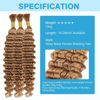 Picture of Blonde Human Braiding Hair Deep Water Wave Bulk Human Hair 150g 22 Inch Color 27 Curly Human Hair for Boho Braids Hair Extensions No Weft 3 Braids Per Pack Wet and Wavy Human Hair Braiding Hair