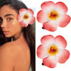 Picture of Love Sweety 2pc Hawaiian Plumeria Hair Clips Galsang Flower Barrettes for Beach Party(Red)