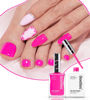Picture of Beetles Pink Gel Nail Polish Set, 2Pcs 15ml Hot Pink Nail Polish Quick Dry & Bright Pink Gel Nail Polish Long Lasting Nail Polish Rose Color Deep Pink for Nails DIY Valentine's Day Gifts for Women