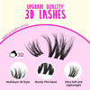 Picture of GAQQI Lash Clusters Kit, DIY Lash Extensions Kit 10-14mm Fluffy Cluster Lashes, Wispy Eyelash Clusters with Lash Bond and Seal+Lash Tweezer+Remover+110pcs Thin Band Individual Lashes (3D-GQ08-KIT)