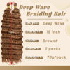 Picture of Eerya Long Curly Braiding Hair 18 Inch 2 Packs Ocean Wave Crochet Hair for Black Women Deep Wave Braiding Hair for Boho Braids (18 inch, #30)
