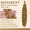 Picture of Eerya Long Curly Braiding Hair 18 Inch 2 Packs Honey Blonde Ocean Wave Crochet Hair for Black Women Deep Wave Braiding Hair for Boho Braids (18 inch, #27)