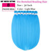 Picture of Pre stretched Braiding Hair 30 Inch 8 Packs Professional Hair Extensions Synthetic Braid Hair Crochet Braids Soft Yaki Texture Hot Water Setting(30",light blue)
