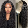 Picture of Deep Wave Lace Front Wigs Human Hair 180% Density 13x4 Deep Curly Lace Frontal Wigs Hd Transparent Lace Human Hair Wig 100% Virgin Human Hair Glueless Wig with Baby Hair Natural Black 26 Inch