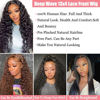 Picture of Deep Wave Lace Front Wigs Human Hair 180% Density 13x4 Deep Curly Lace Frontal Wigs Hd Transparent Lace Human Hair Wig 100% Virgin Human Hair Glueless Wig with Baby Hair Natural Black 26 Inch