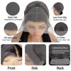 Picture of Straight Lace Front Wigs Human Hair 13x4 Transparent HD Lace Front Wigs Human Hair Pre Plucked, 180% Density Brazilian Virgin Straight Frontal Wigs Human Hair with Baby Hair for Women 30 Inch