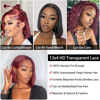 Picture of 99J Burgundy Lace Front Wigs Human Hair Bob Wig Human Hair 13x4 Frontal Lace Wigs For Women, Red Bob Wig Human Hair HD Lace Front Wigs Glueless Frontal Wigs Human Hair Pre Plucked 16 Inch