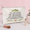 Picture of You Are Loved You Are Enough Makeup Case Self-Worth Cosmetic Bag Positive Affirmation Toiletry Bag Gift Motivation Quotes Sister Gift (You are loved)