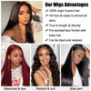 Picture of 13x4 Lace Front Wigs Human Hair Pre Plucked 180% Density Straight Lace Front Wigs Human Hair HD Lace Frontal Wigs Human Hair for Women Natural Black with Baby Hair Glueless Wigs Human Hair 20 Inch