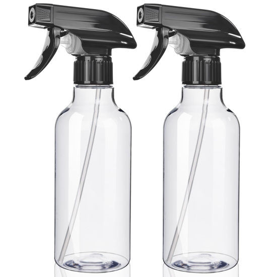 Picture of Uineko Spray Bottles 2-Pack, 10 Oz, Mist & Stream, Heavy Duty Spraying Empty Water Sprayer Bottle, BPA Free Plastic Refillable Containers for Cleaning Solutions, Plants, Hair, Essential Oils (Clear)