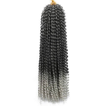 Picture of Passion Twist 24 Inch 8 Packs Crochet Hair Braiding Long Bohemian Spring Twist Hair Synthetic Hair Extension (24 Inch, 1B/Silver)