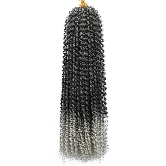 Picture of Passion Twist 24 Inch 8 Packs Crochet Hair Braiding Long Bohemian Spring Twist Hair Synthetic Hair Extension (24 Inch, 1B/Silver)